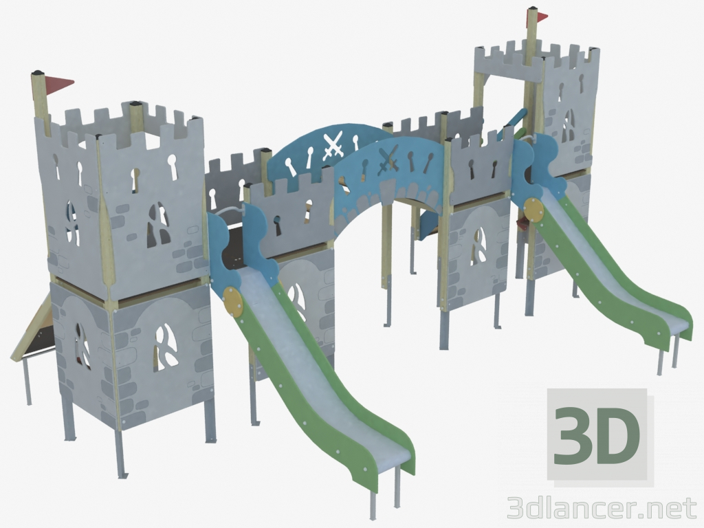 3d model Complejo de juegos para niños Fortaleza (5507) - vista previa