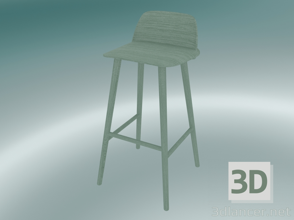 3d model Taburete de bar Nerd (75 cm, Petróleo) - vista previa