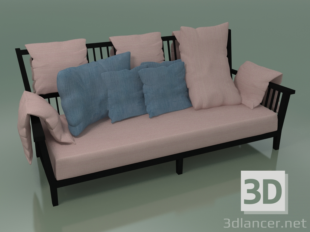 3d model Sofá (03, negro) - vista previa