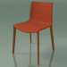 3d model Chair 0329 (4 wooden legs, with front trim, teak effect) - preview