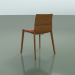 3d model Chair 0329 (4 wooden legs, with front trim, teak effect) - preview