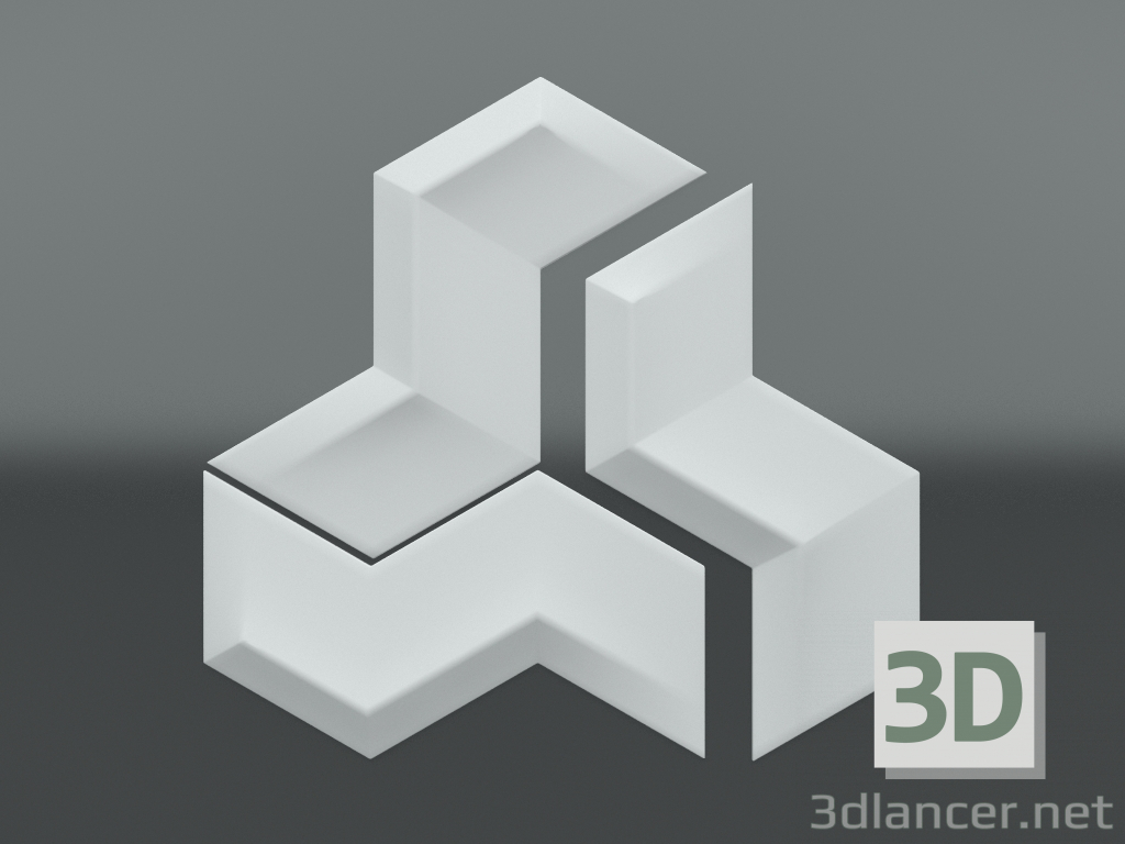 Modelo 3d Painel 3d de gesso F-111 - preview