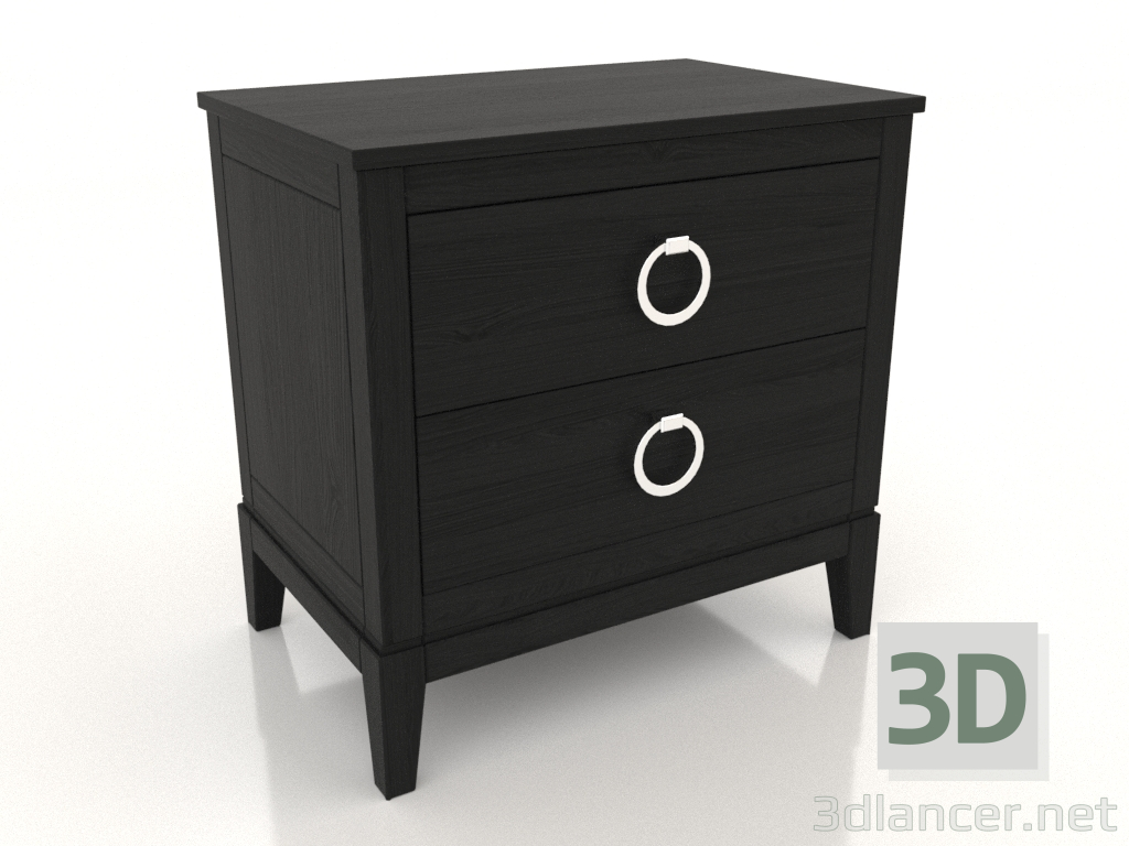 3d model Bedside table (black RAL 9005, option 2) - preview