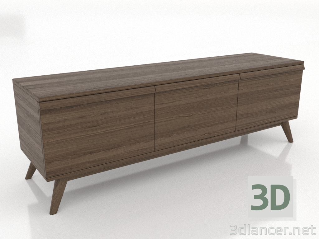 modello 3D Mobile porta TV 1500 mm (frassino alleggerito noce) - anteprima modello 3D Mobile porta TV 1500 mm (frassino alleggerito noce) - anteprima