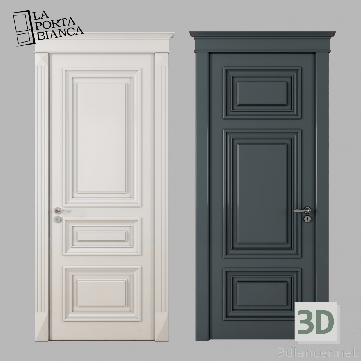 Modelo 3d Portas - preview