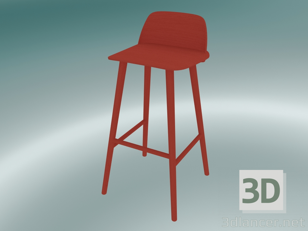 modèle 3D Chaise de bar Nerd (75 cm, Rouge) - preview