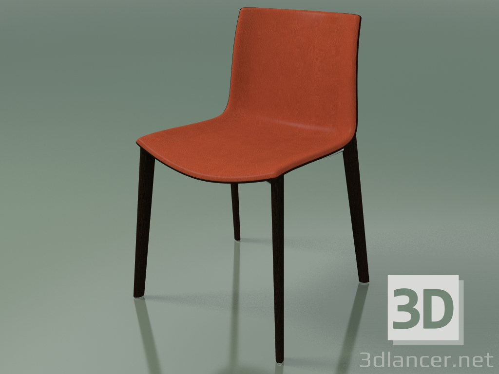 3d model Chair 0329 (4 wooden legs, with upholstery in the front, wenge) - preview