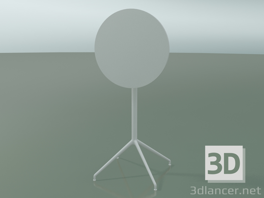 modèle 3D Table ronde 5716, 5733 (H 105 - Ø59 cm, pliée, Blanc, V12) - preview