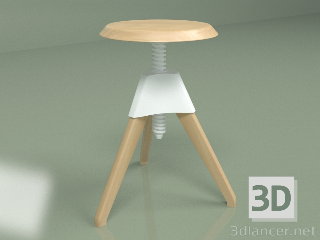 modèle 3D Tabouret Jerry (blanc) - preview