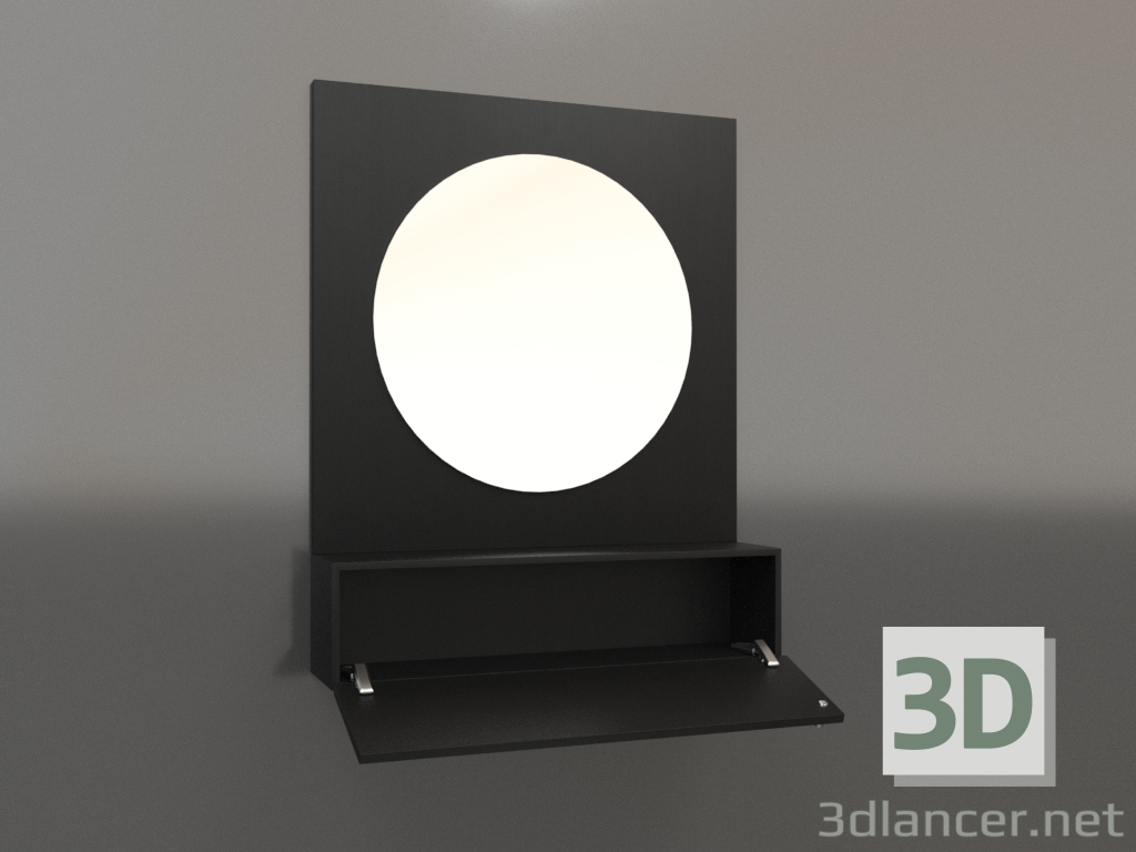 3d model Espejo (con cajón abierto) ZL 15 (802x200x1000, madera negra) - vista previa