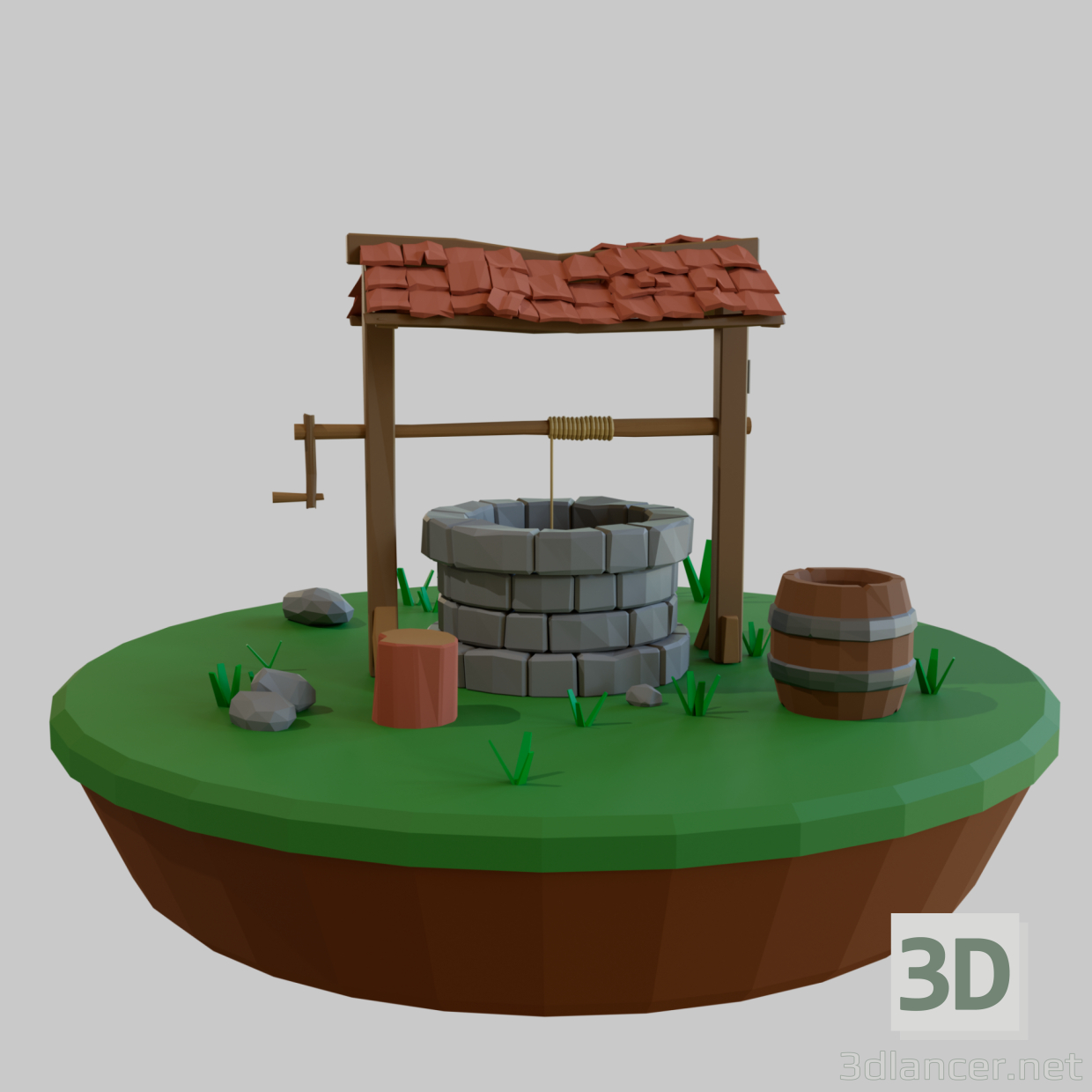 3d model Well scene - preview