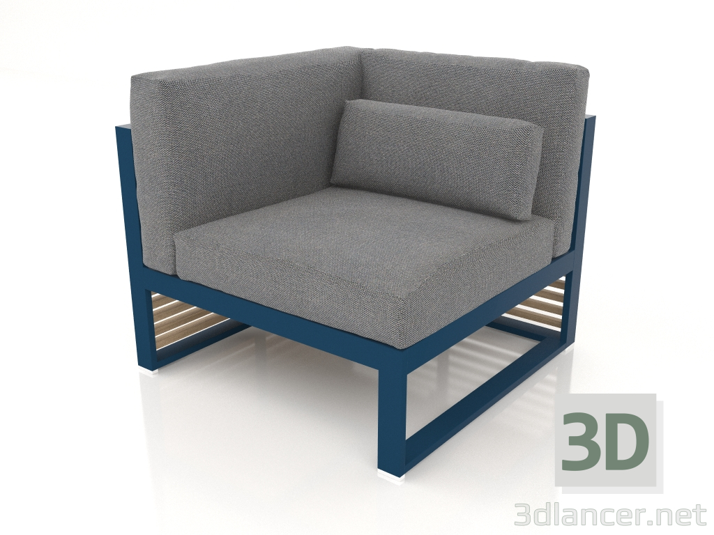 Modelo 3d Sofá modular, seção 6 esquerda, encosto alto (cinza azul) - preview