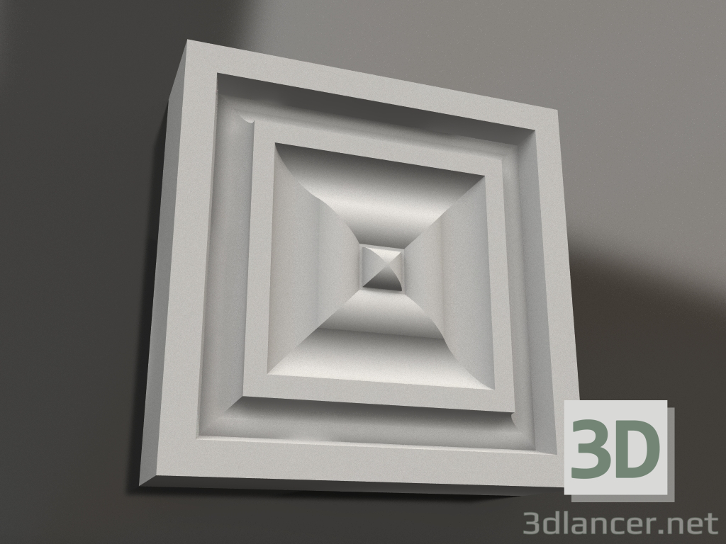 Modelo 3d Elemento decorativo de gesso DE 022 1 (50x50x15) - preview