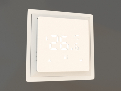 Thermostat mit Bodensensor (programmierbar, 16 A, weißes Glas, weiß gefrostet, DTEF16W) R98