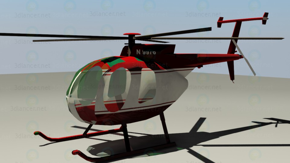 3D Modell Mehrzweckhubschrauber McDonnell Douglas MD 500 Verteidiger - Vorschau