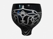 Vaso cerâmico com estreito terreno vaso preto MOPEARL