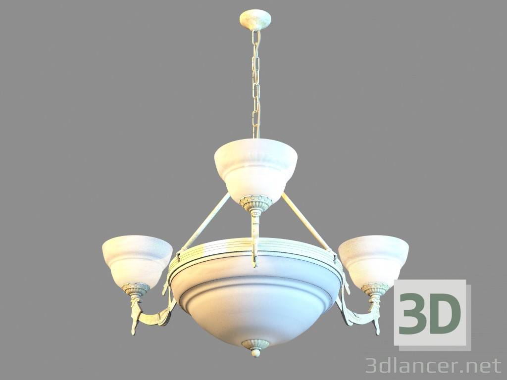 modello 3D Lampadario A8777LM-3-3WG - anteprima