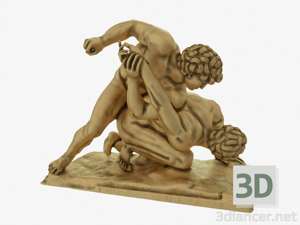 3d model Escultura de bronce Los luchadores - vista previa