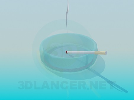 3d model Ashtray with cigarette - preview