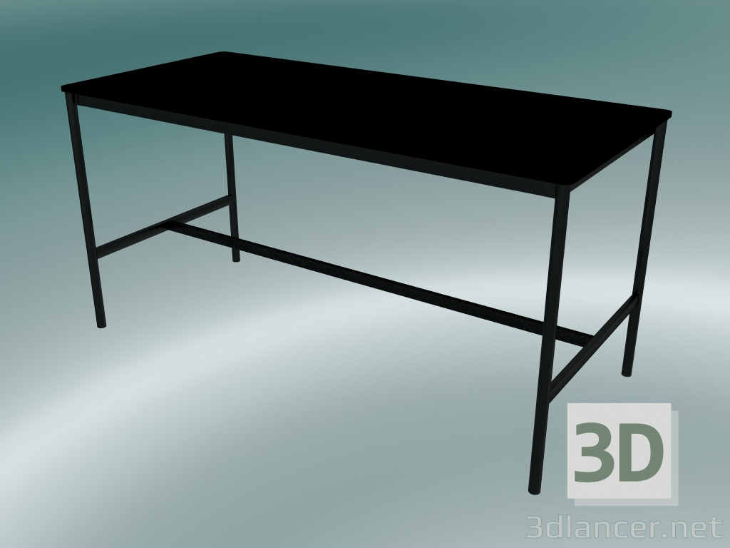 3d model Rectangular table Base High 85x190x95 (Black) - preview