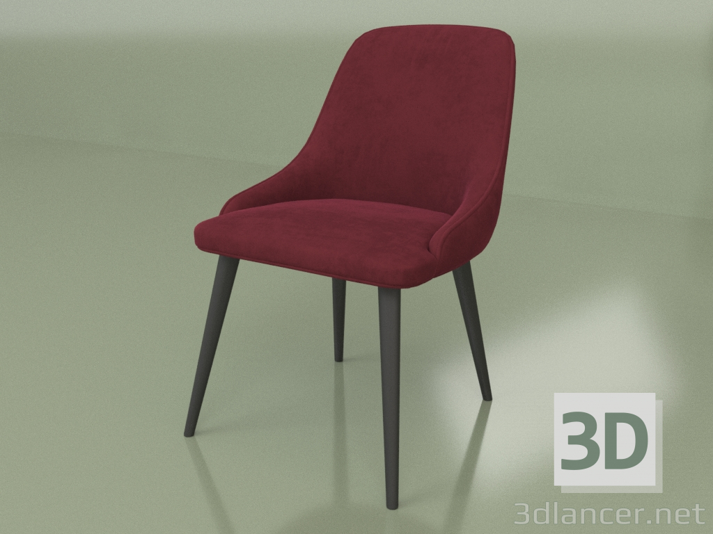 modèle 3D Chaise Verdi (pieds Noir) - preview