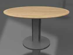 Mesa de comedor Ø130 (Antracita, madera de Iroko)