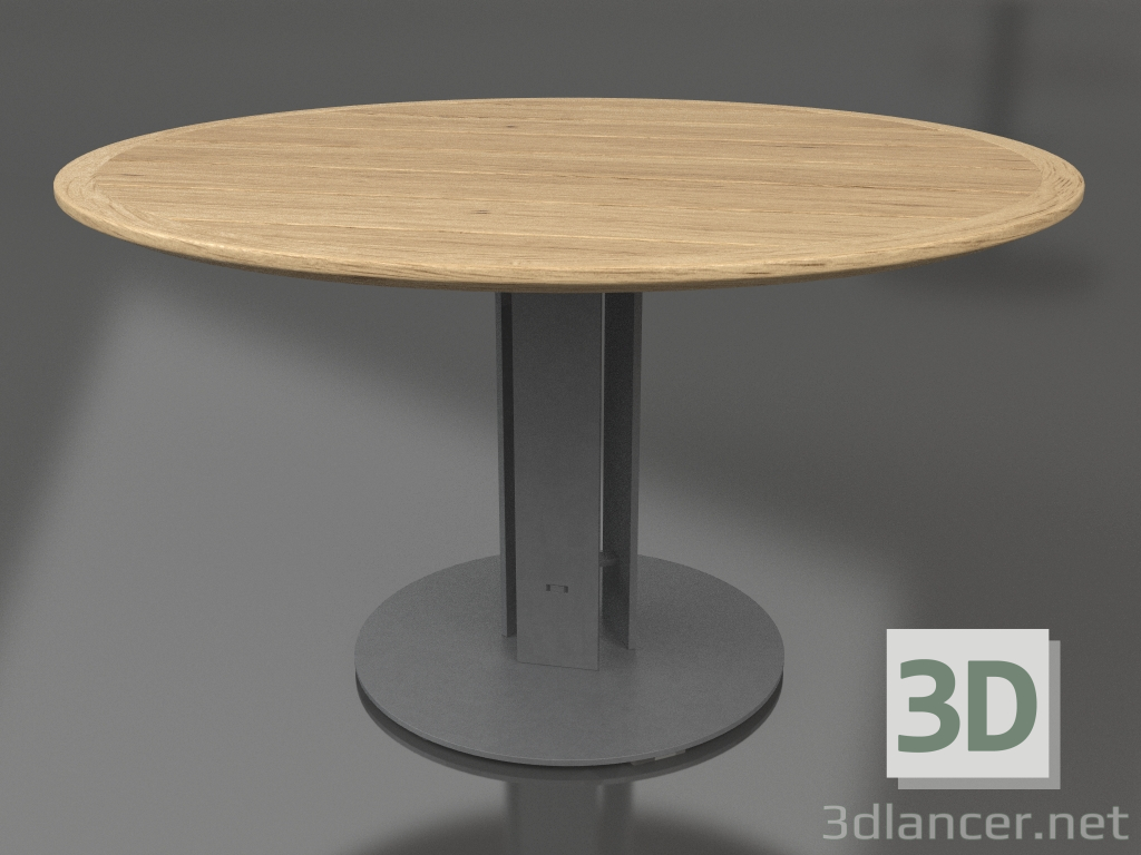 3d model Dining table Ø130 (Anthracite, Iroko wood) - preview