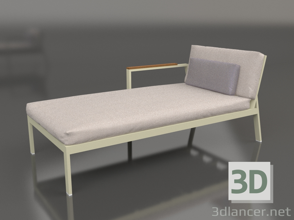 modello 3D Modulo divano, sezione 2 sinistra (Oro) - anteprima