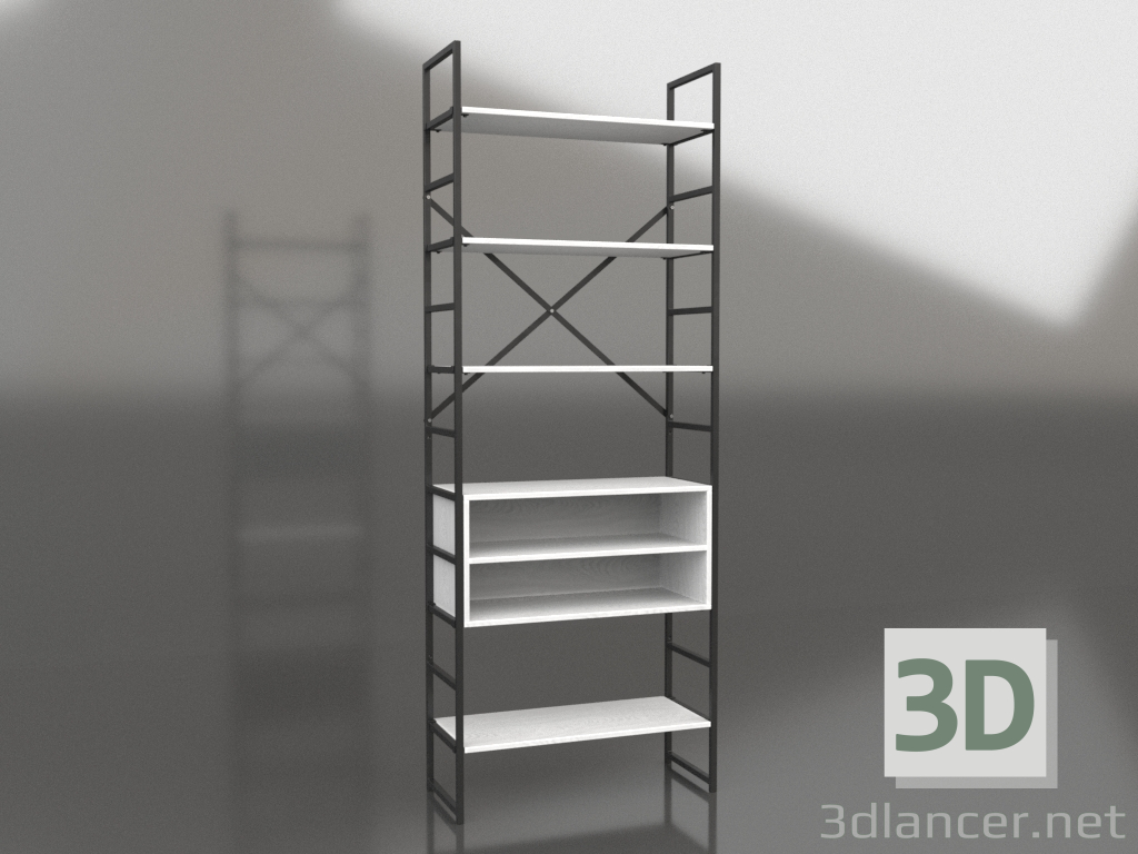 3d model Rack with a shelf (1 section) - preview