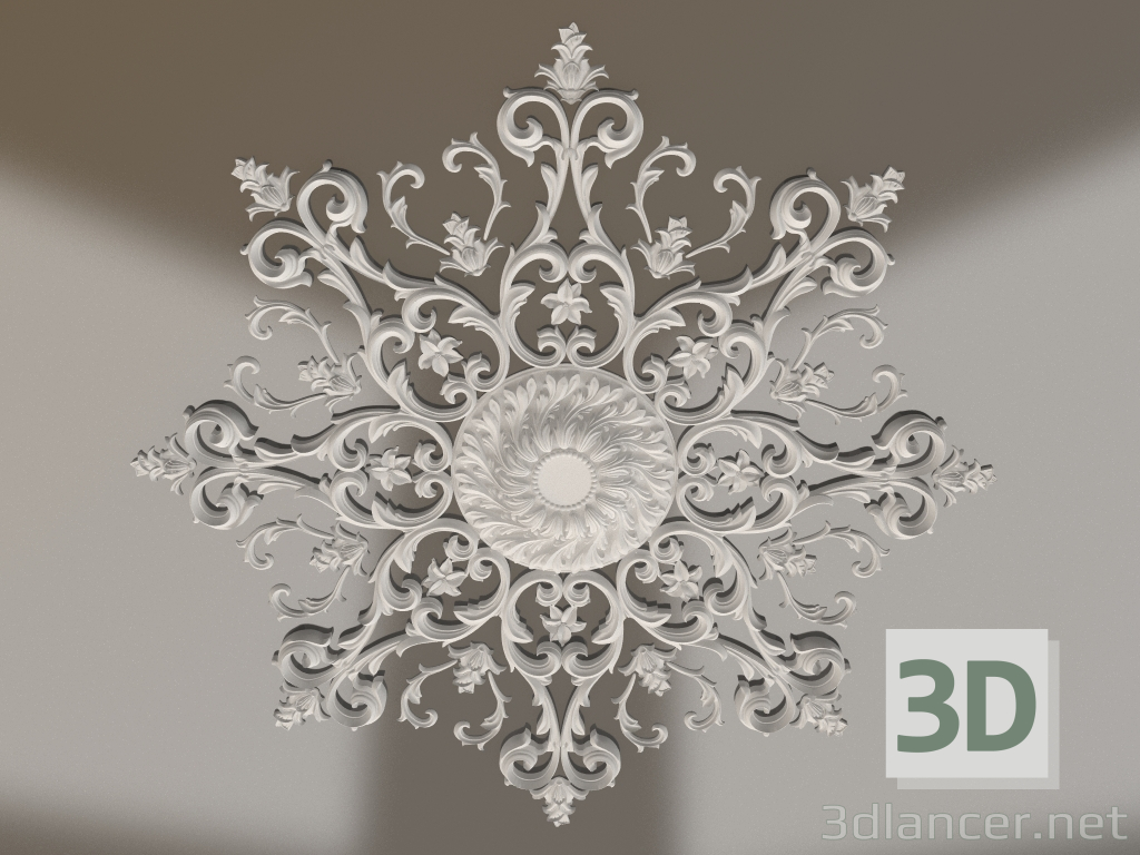 Modelo 3d Tomada de teto de gesso RP 023 D=1850 - preview