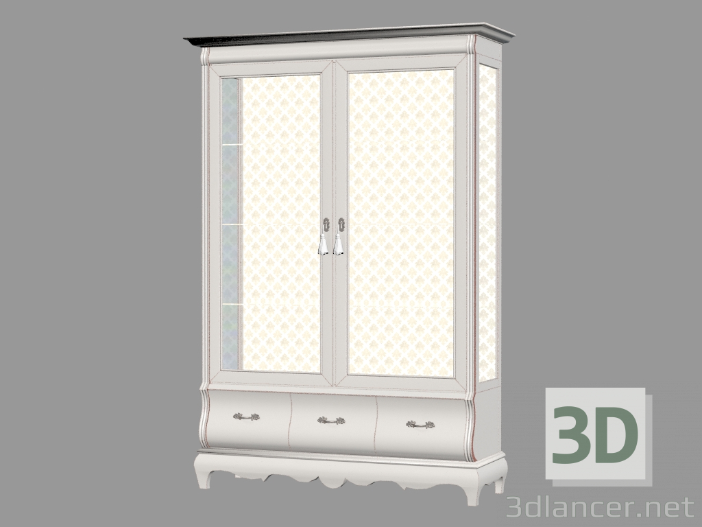 3d model armario de dos puertas con tres cajones MD401 - vista previa