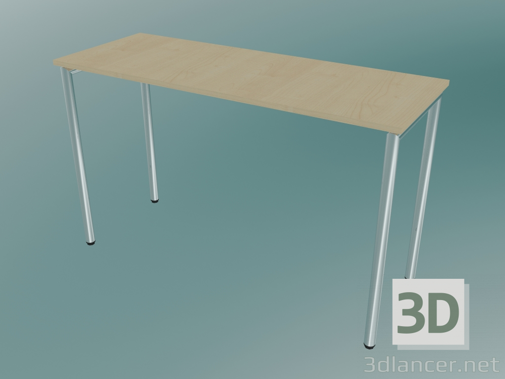 3d model Mesa rectangular con patas redondas (1200x450 mm) - vista previa