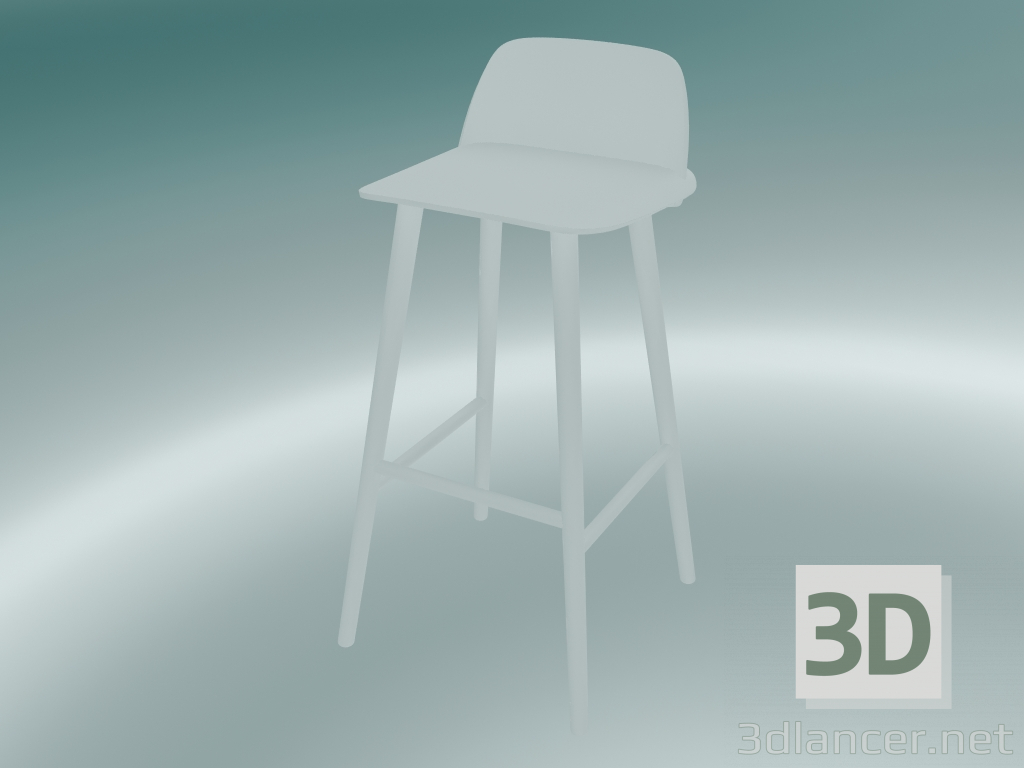 3D Modell Barhocker Nerd (75 cm, Weiß) - Vorschau