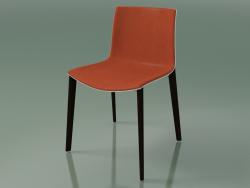 Silla 0358 (4 patas de madera, con tapizado frontal, polipropileno PO00101, wengué)