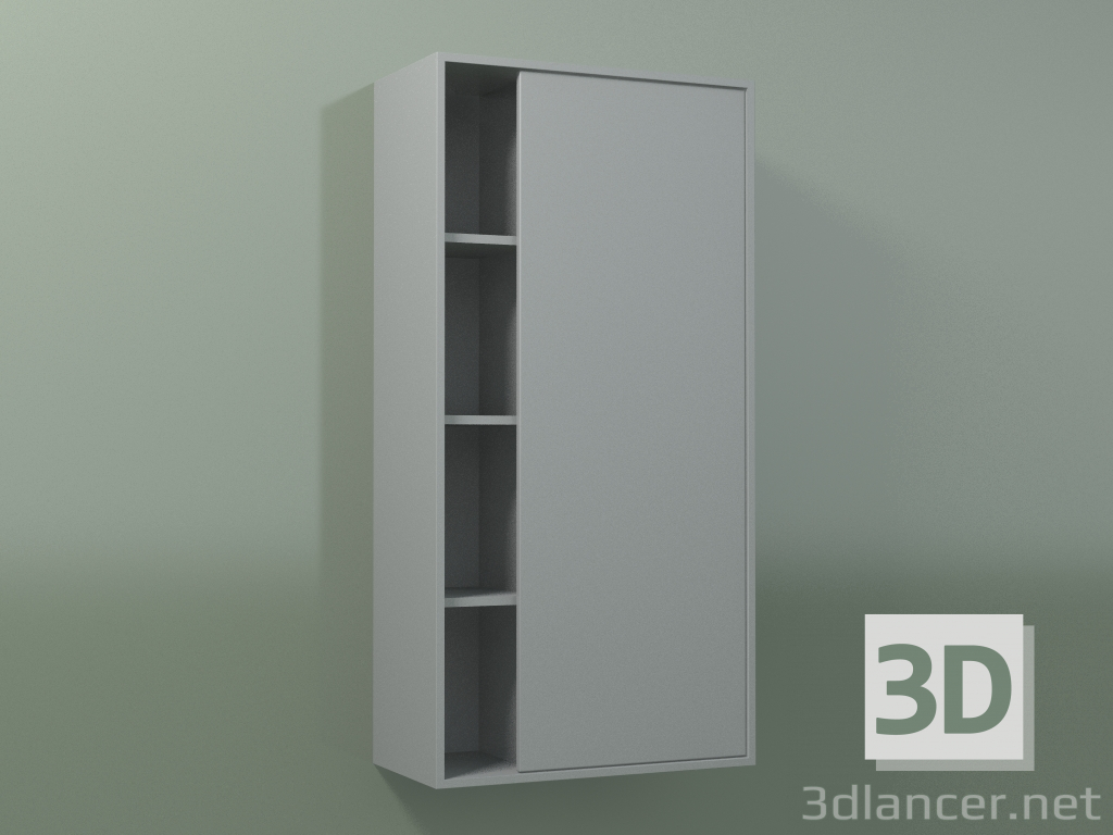 3d model Armario de pared con 1 puerta derecha (8CUCCCD01, Silver Grey C35, L 48, P 24, H 96 cm) - vista previa