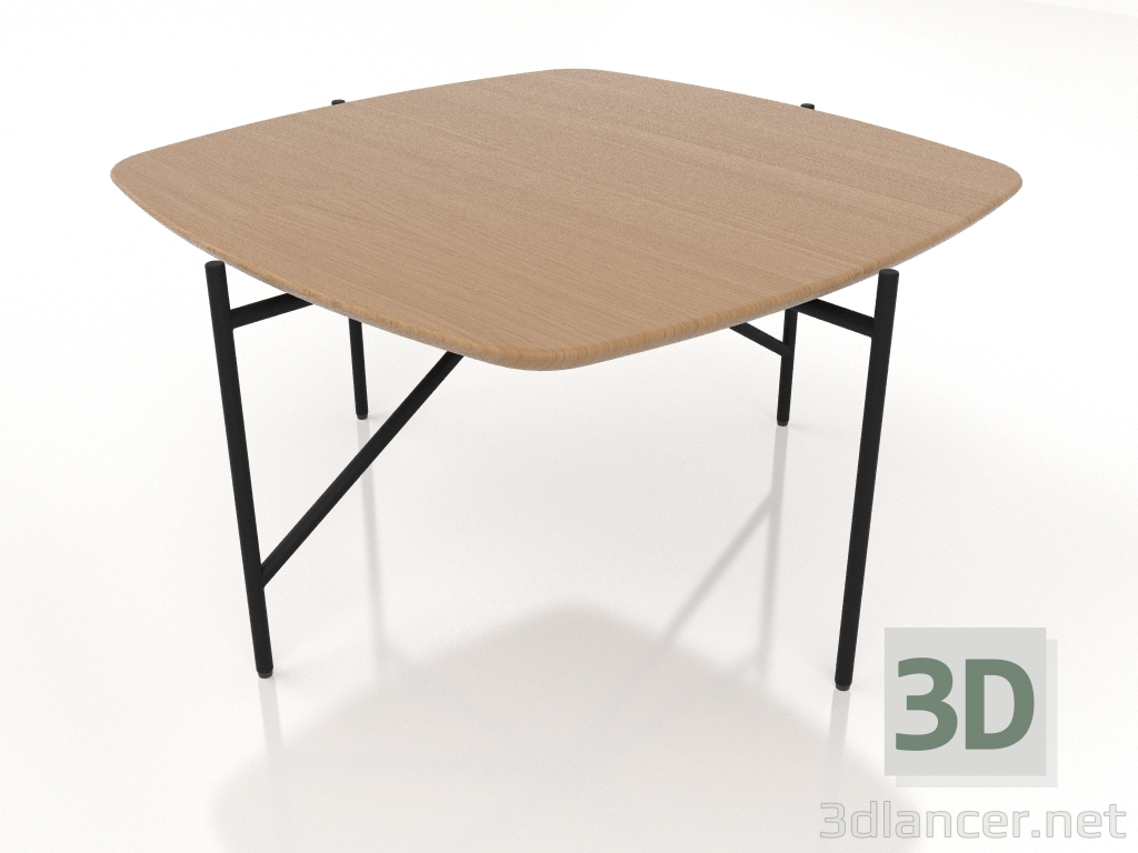 Modelo 3d Mesa baixa 70x70 com tampo de madeira - preview