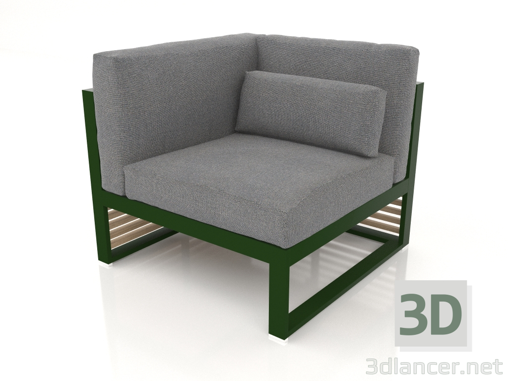 Modelo 3d Sofá modular, seção 6 esquerda, encosto alto (verde garrafa) - preview