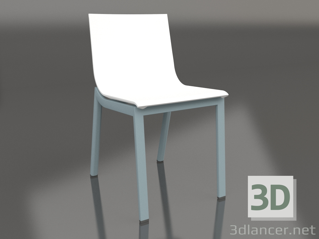 3d model Dining chair model 4 (Blue gray) - preview