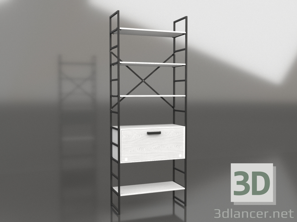 3d model Rack with a closed shelf (1 section) - preview