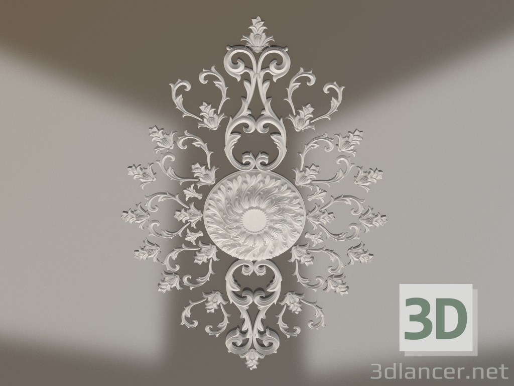 modello 3D Presa da soffitto in gesso RP 024 (1850x1350) - anteprima