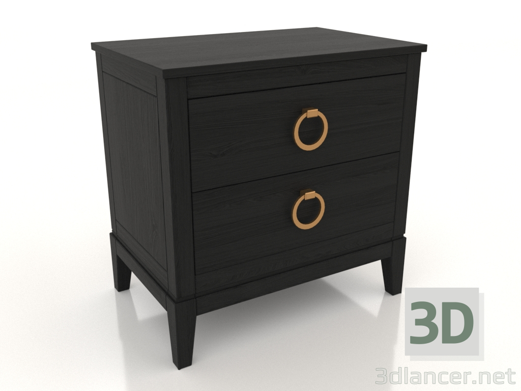 3d model Bedside table (black RAL 9005, option 4) - preview