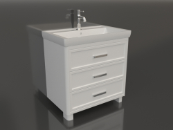 Cabinet with sink Vegas 80 3 drawers (white glossy)
