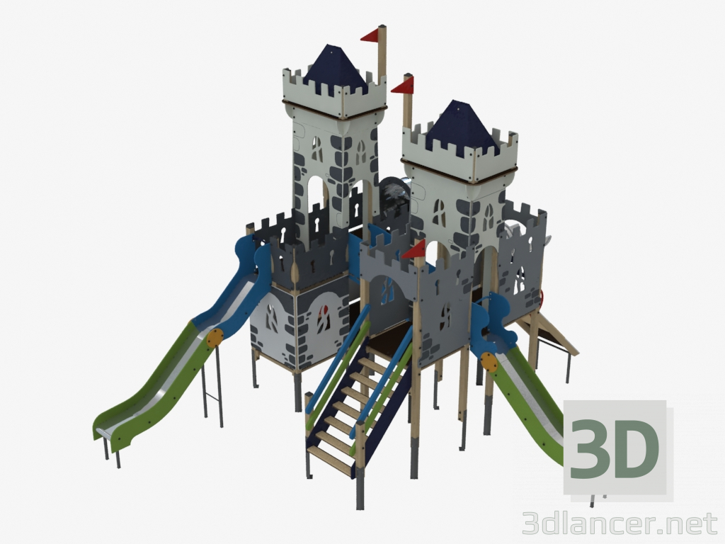 3d model El complejo infantil de juegos del castillo (5510) - vista previa