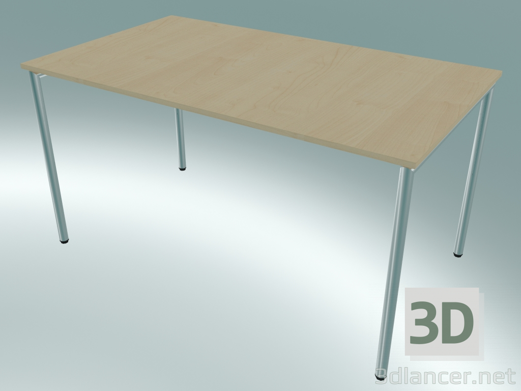 modello 3D Tavolo rettangolare con gambe tonde (1400x800mm) - anteprima