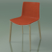 3d model Chair 0358 (4 wooden legs, with front trim, polypropylene PO00101, bleached oak) - preview