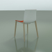 3d model Chair 0358 (4 wooden legs, with front trim, polypropylene PO00101, bleached oak) - preview