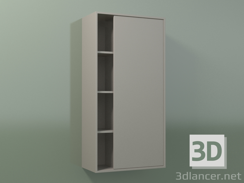 3d model Armario de pared con 1 puerta derecha (8CUCCCD01, Clay C37, L 48, P 24, H 96 cm) - vista previa