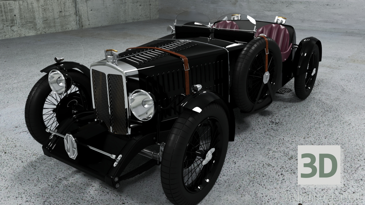 3d 1934 MG TA Q-type модель купить - ракурс