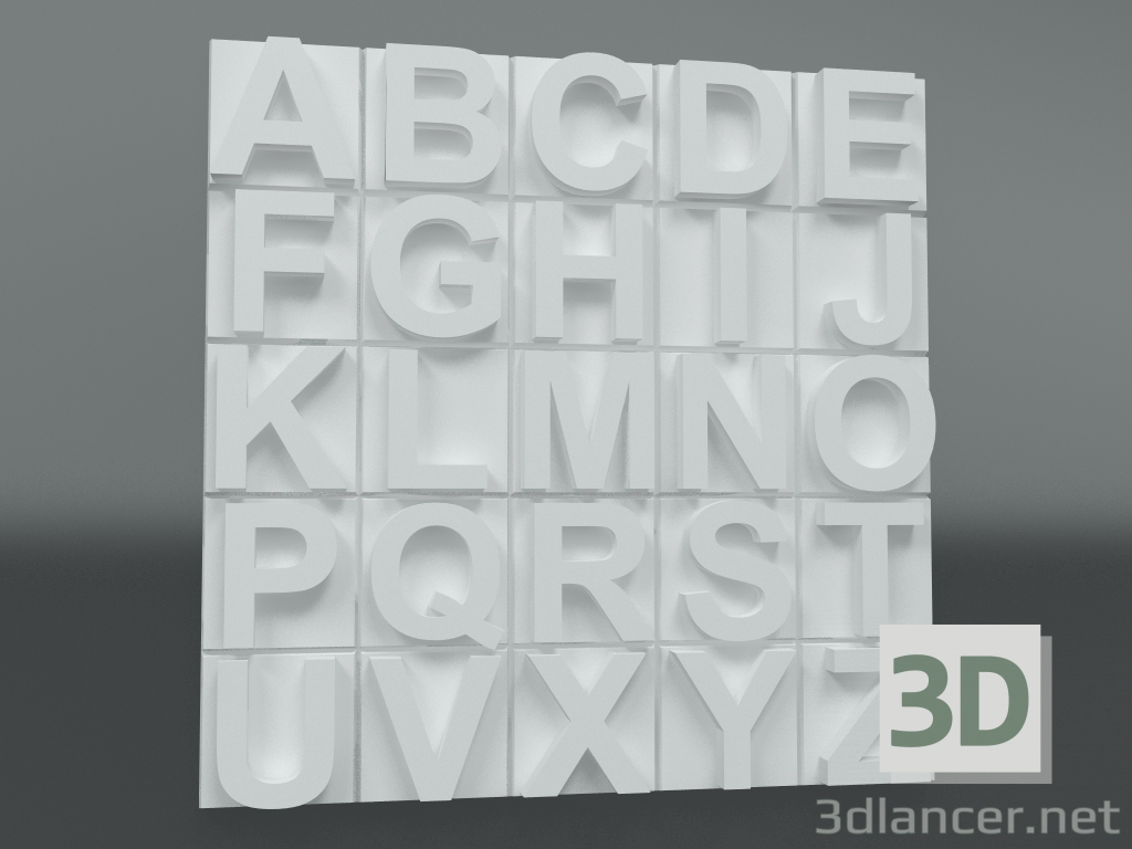 Modelo 3d Painel 3d de gesso F-114 - preview