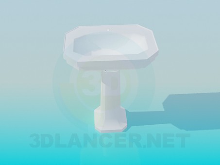 Modelo 3d Wash-stand com rostos na haste - preview